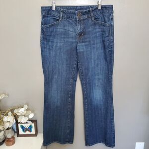Gap 1969 Jeans Womens Size 12R Boot Cut Flap Pockets Atlantic Blue Wash 2008